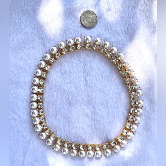 Oscar de la Renta Pearl and Crystal necklace - Picture 2 of 4